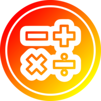 símbolos matemáticos en espectro de gradiente caliente png