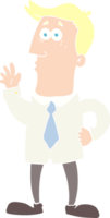 flat color illustration of a cartoon businessman png