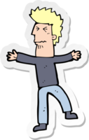 sticker of a cartoon stressed man png