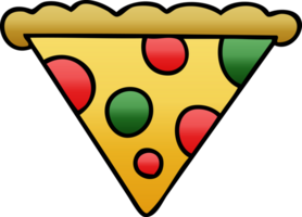 quirky gradient shaded cartoon slice of pizza png