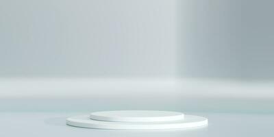 3d display product minimal scene with geometric podium platform. cylinder background 3d rendering with podium. stand for cosmetic products. Stage showcase on pedestal 3d studio photo