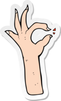 sticker of a cartoon most excellent hand gesture png