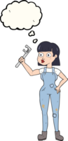 thought bubble cartoon female plumber png