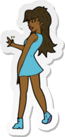 sticker of a cartoon woman posing in dress png