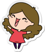 sticker cartoon of cute kawaii girl png