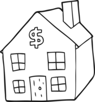 black and white cartoon housing market png