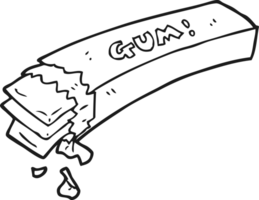 black and white cartoon chewing gum png