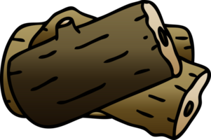 bûche de dessin animé ombré dégradé excentrique png