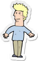 sticker of a cartoon stressed man png