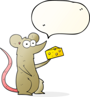 Sprechblase Cartoon-Maus mit Käse png