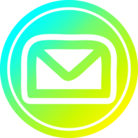 envelope letter circular in cold gradient spectrum png