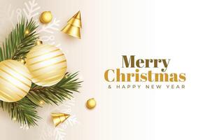 beautiful christmas wallpaper with bauble and xmas elements vector