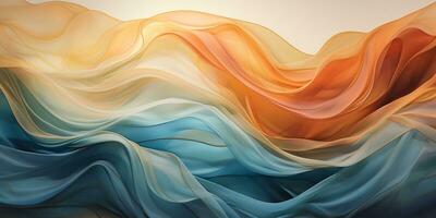 AI generated Abstract art background. Wavy and flowing, Generative AI photo