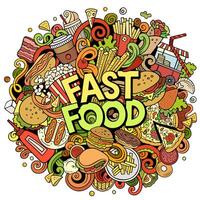 Fastfood cartoon doodle illustration vector