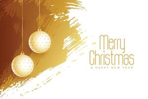 abstract christmas background with hanging balls vector