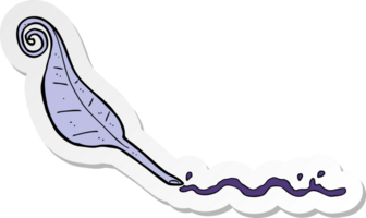 sticker of a cartoon feather quill png