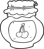 black and white cartoon cherry jam png