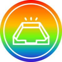 vide dans le bac circulaire dans le spectre arc-en-ciel png