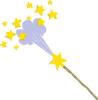 flat color illustration of a cartoon magic wand png