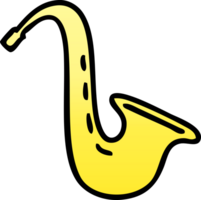 gradient shaded cartoon musical saxophone png