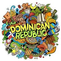 Dominican Republic hand drawn cartoon doodle illustration. Funny local design. vector