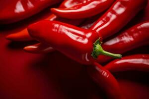 AI generated Bold and intense, the chili red pepper background enhances culinary visual appeal photo