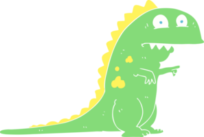 ilustración de color plano de un dinosaurio de dibujos animados png