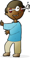 cartoon boy with popping out eyes png