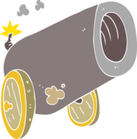 flat color illustration of a cartoon big cannon png