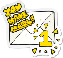 sticker of a cartoon you have mail symbol png