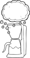 black and white cartoon coffee maker png