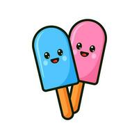 Cute ice cream vector character