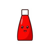 Cute sauce bottle character vector