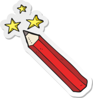 sticker of a cartoon magic pencil png