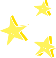 ilustração de cor plana de estrelas de doodle decorativas de desenho animado png