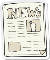 sticker of a cartoon newspaper png