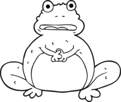 black and white cartoon frog png