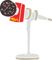 illustration en couleur plate d'un microphone de dessin animé png