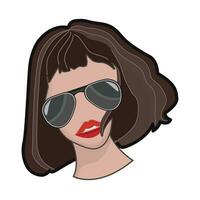 woman wear sunglasses illustration vector