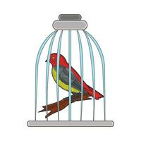 pájaro jaula ilustración vector