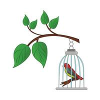 bird cage illustration vector