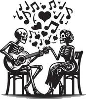 Skeleton Love Forever clipart illustration pro vector