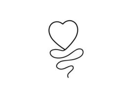 Love Balloon Line Art Illustration vector