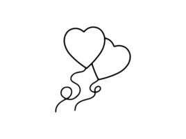 Hand Drawn Love Balloon Valentines Day vector