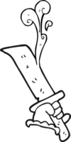 black and white cartoon hand with bloody dagger png