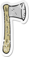 retro distressed sticker of a cartoon axe png