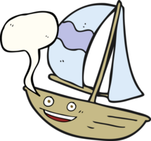 speech bubble cartoon sail ship png