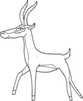 black and white cartoon gazelle png