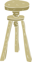 flat color illustration of a cartoon artist stool png