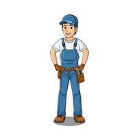 Technician Cartoon Character Design Illustration vector